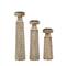 Brown Natural Mango Wood Candle Holders Set, 13", 15" & 18"